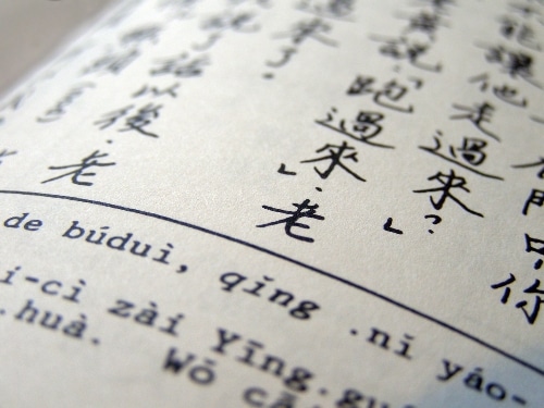 Chinese text in a book