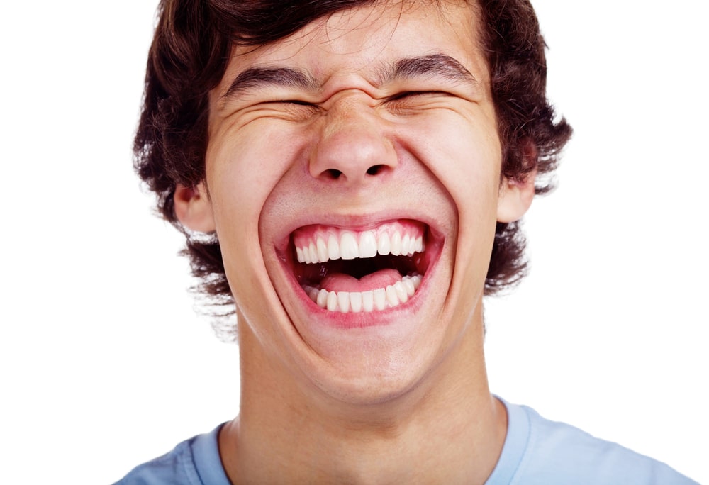 closeup of guy laughing