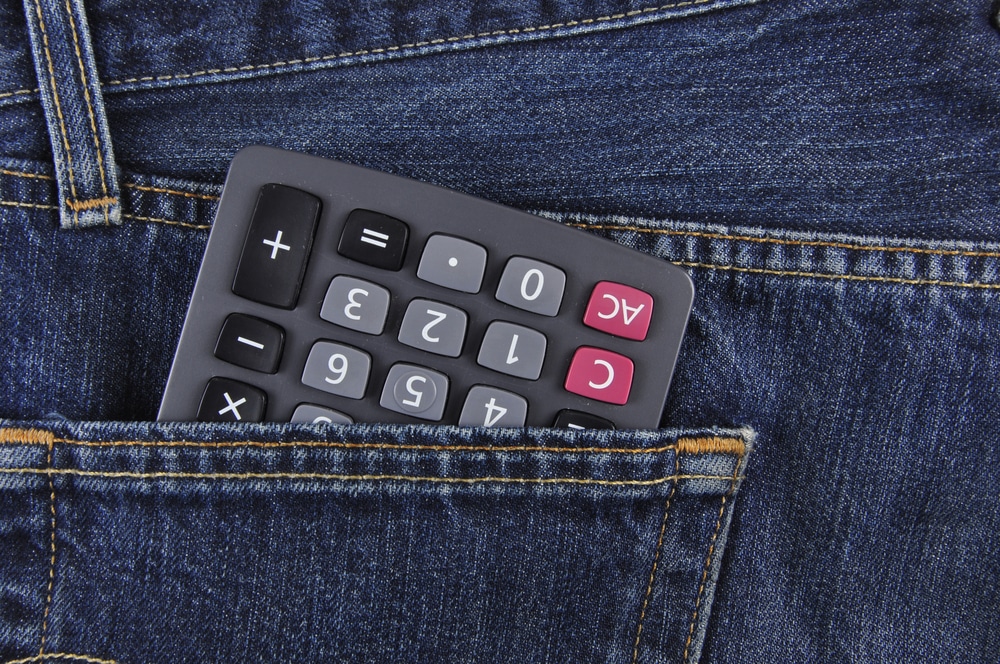 calculator in pants pocket