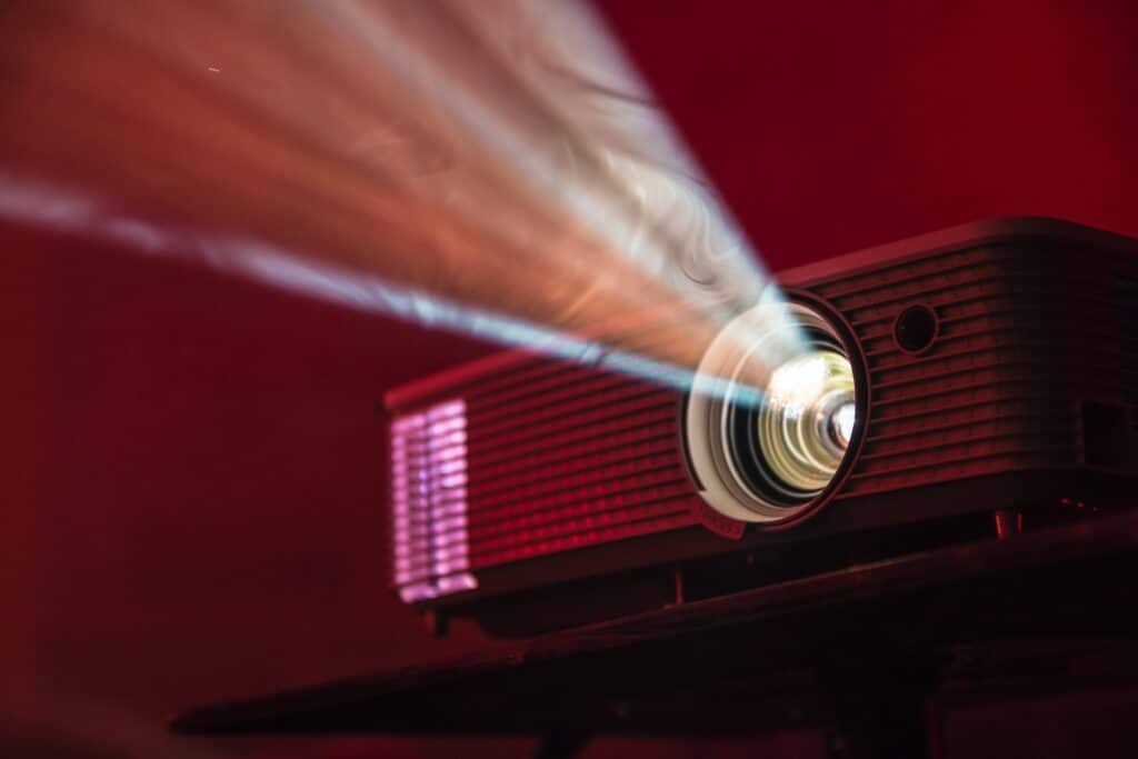 Projector showing movie
