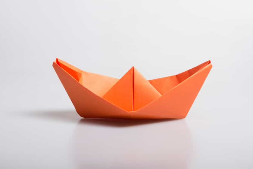 orange-origami-paper-boat