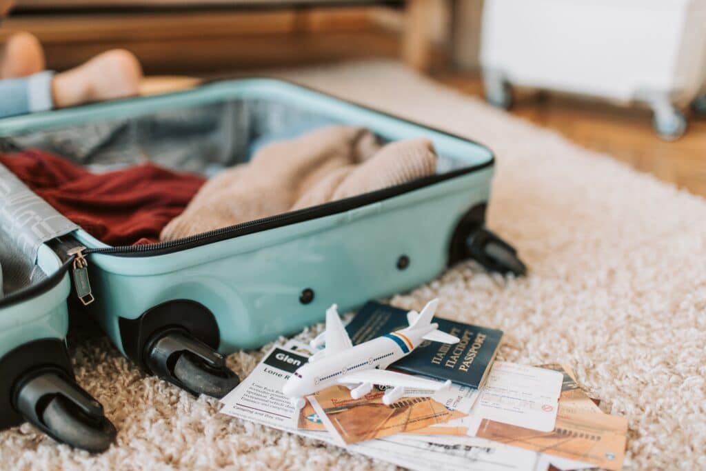 Suitcase, Passport, Airplane