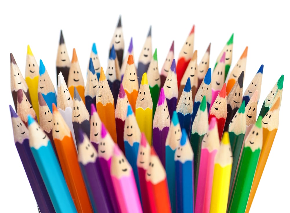 Colorful pencils smiling