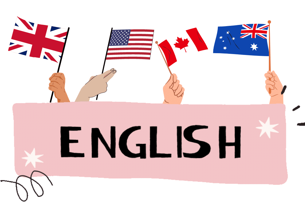 Flags of different English-speaking countries