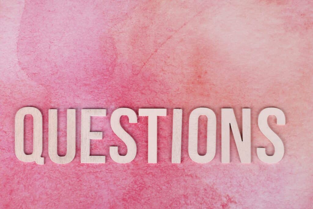 questions image with pink background