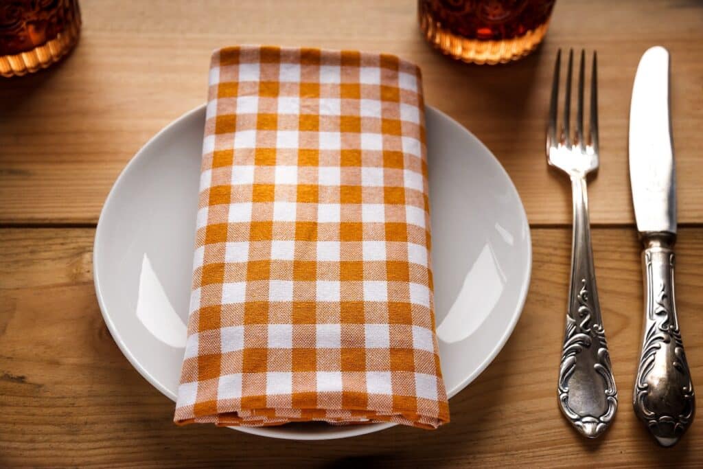 Cutlery and a napkin