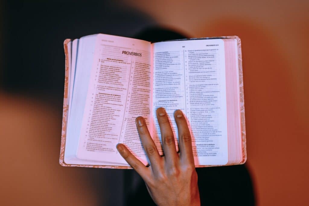 Holding a Bible