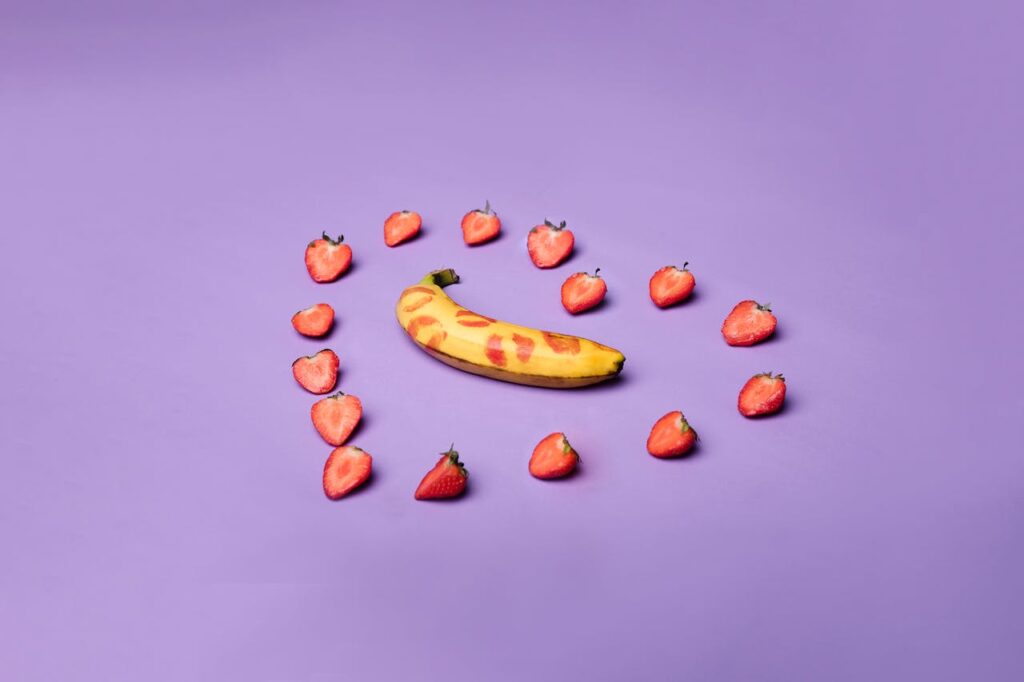 Strawberries and a banana