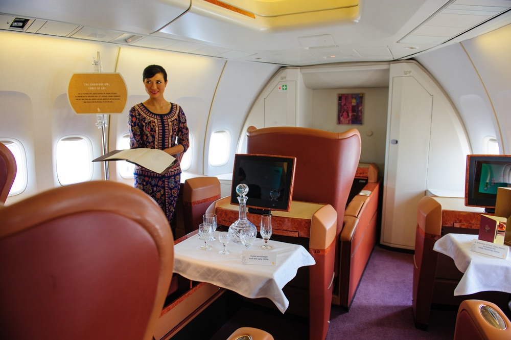 first class section of an airplane