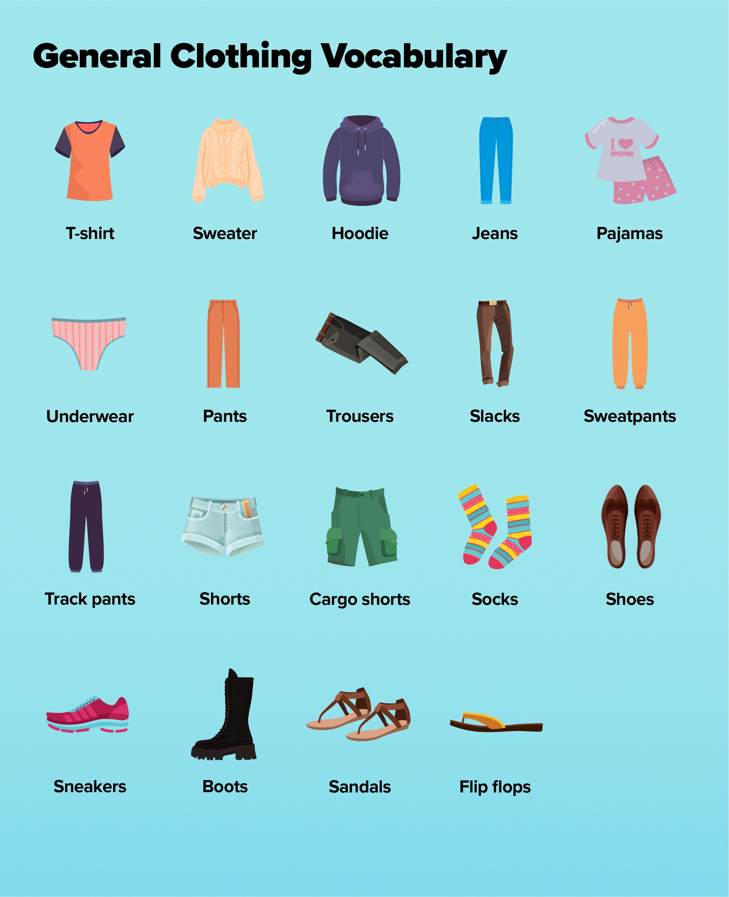 English Clothes Vocabulary, from Wardrobe Essentials to Seasonal Styles