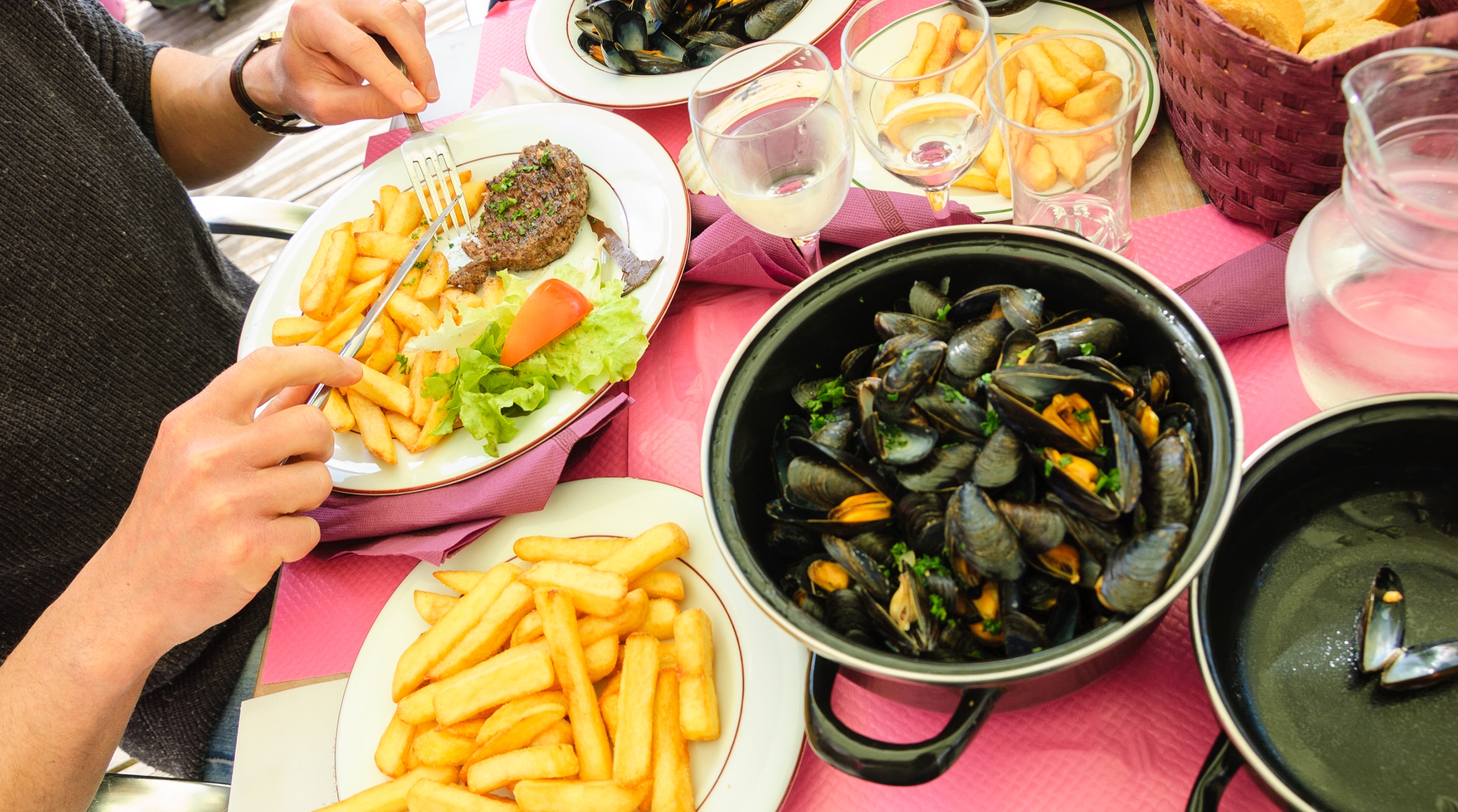 Mussels and steak frites