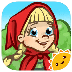 Logo for StoryToys: Red Riding Hood featuring a girl in a red hood