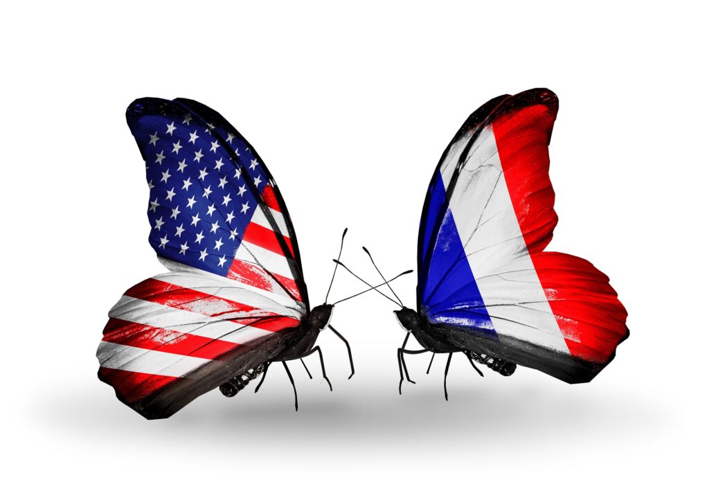 two-butterflies-facing-each-other-with-an-american-flag-and-a-french-flag