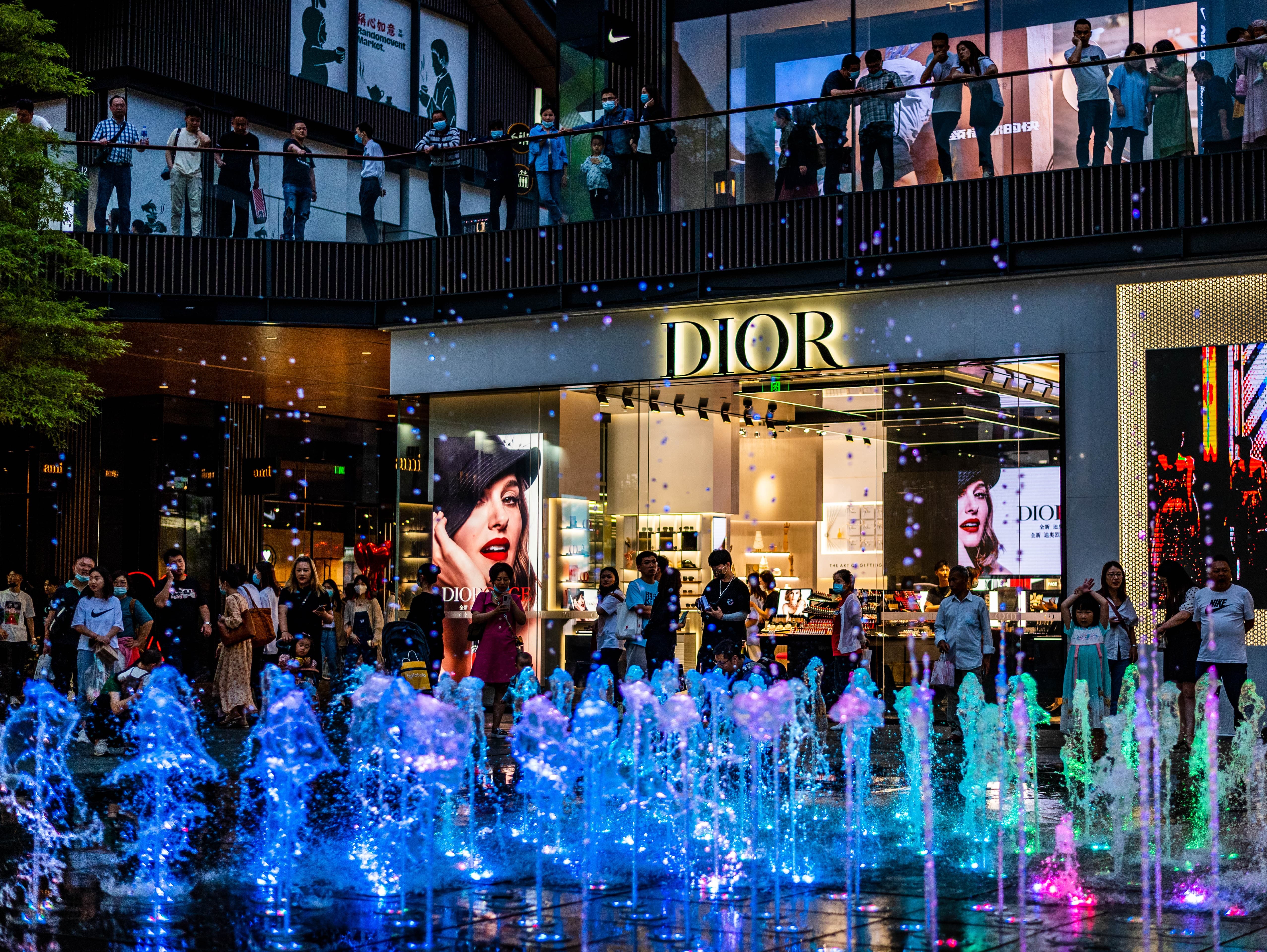 A Dior shop in a shopping mall