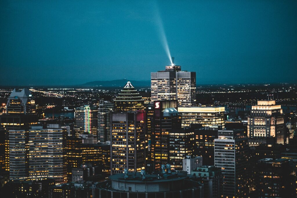 night view of montreal