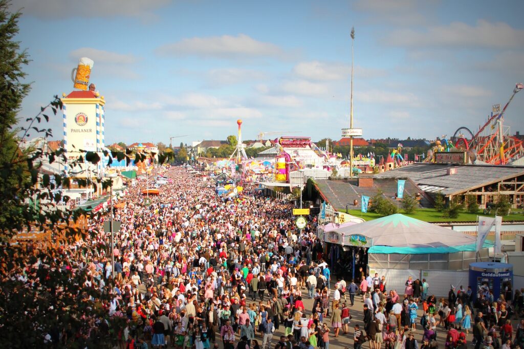 a crowd of people at Octoberfest