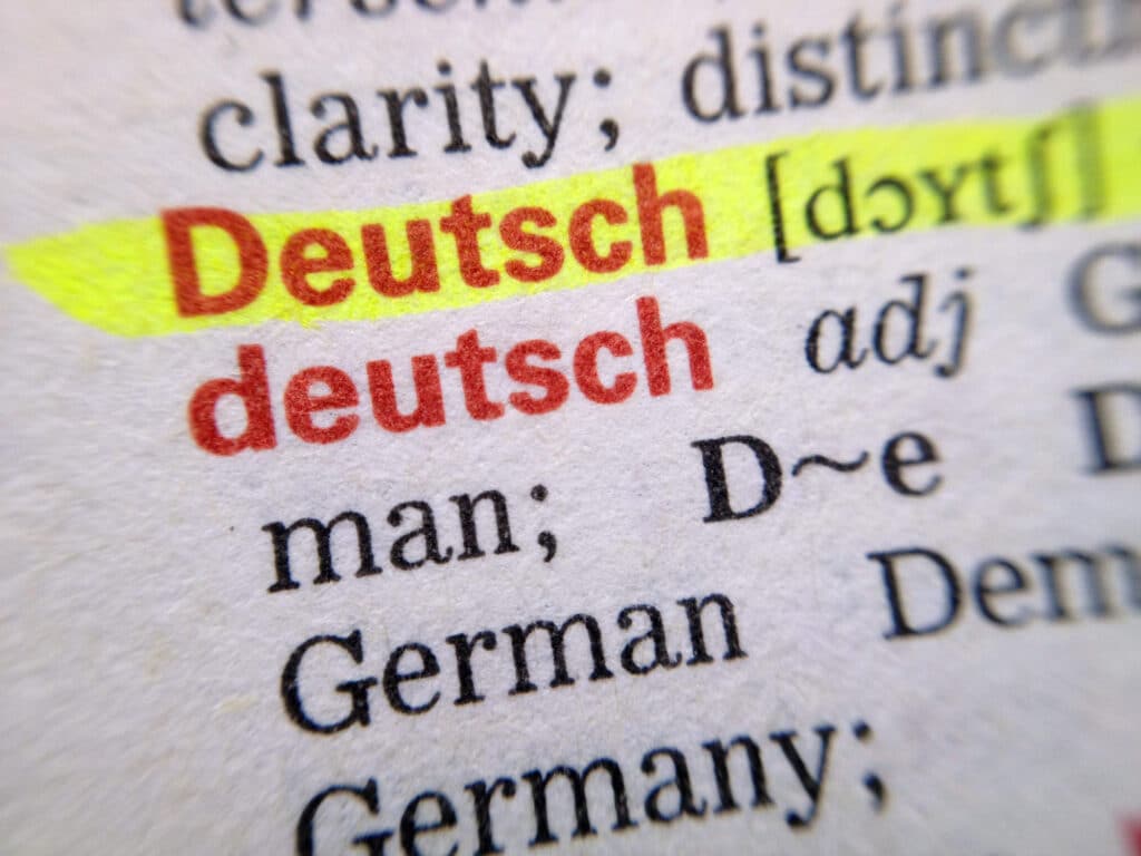 The Deutsch entry in a dictionary