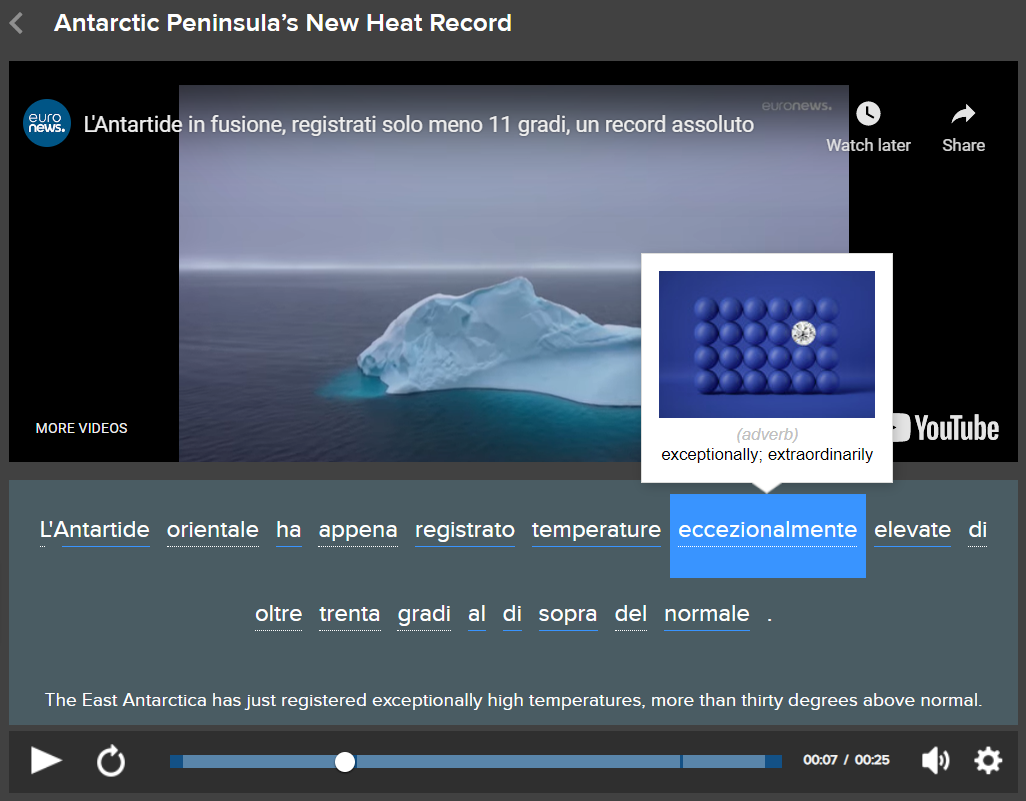 fluentu-italian-video-lesson-antarctica-heat-record