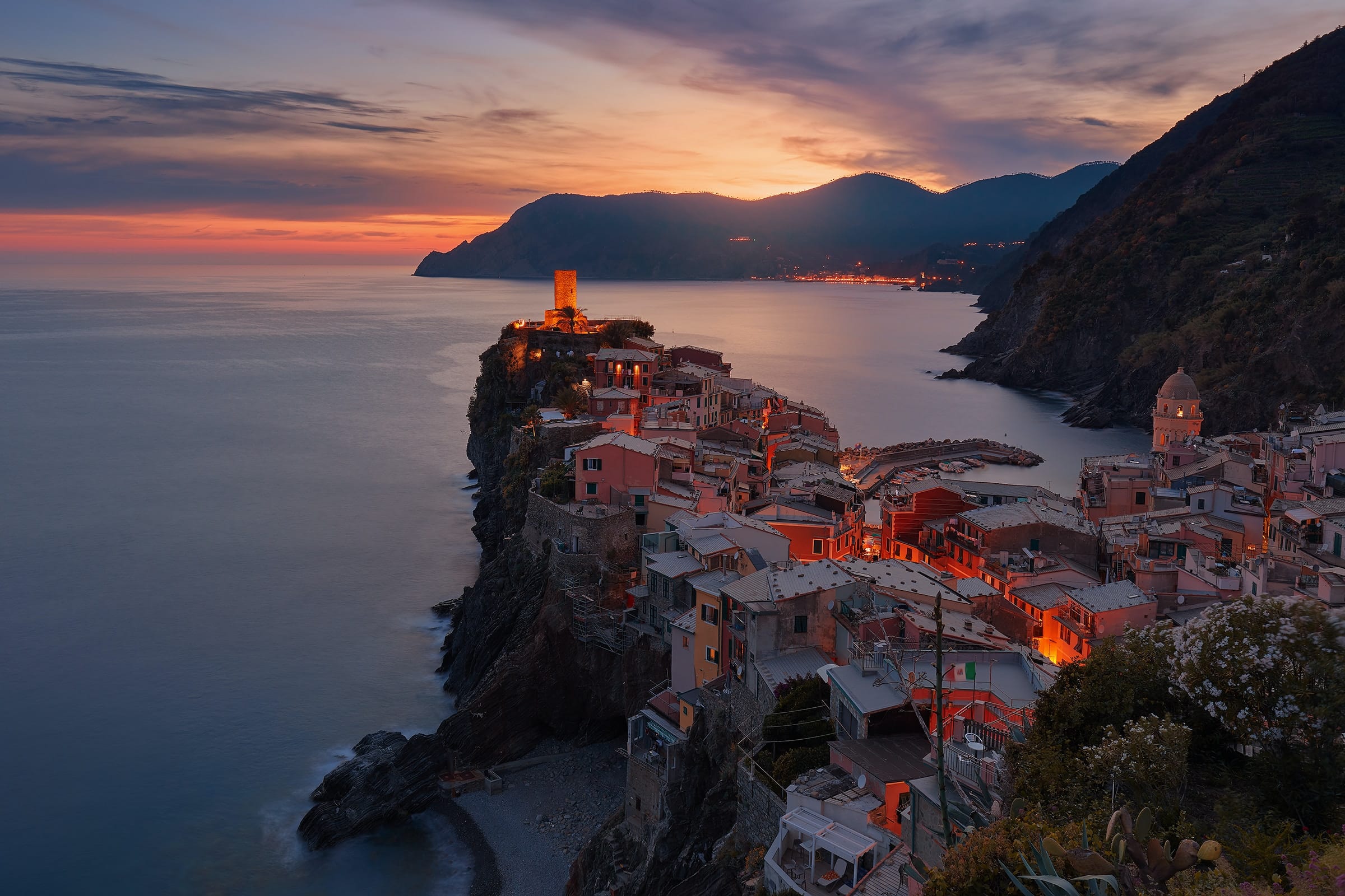An Italian village on a seaside cliff