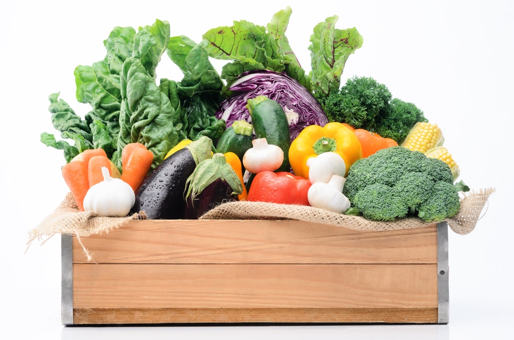 crate of fresh vegetables