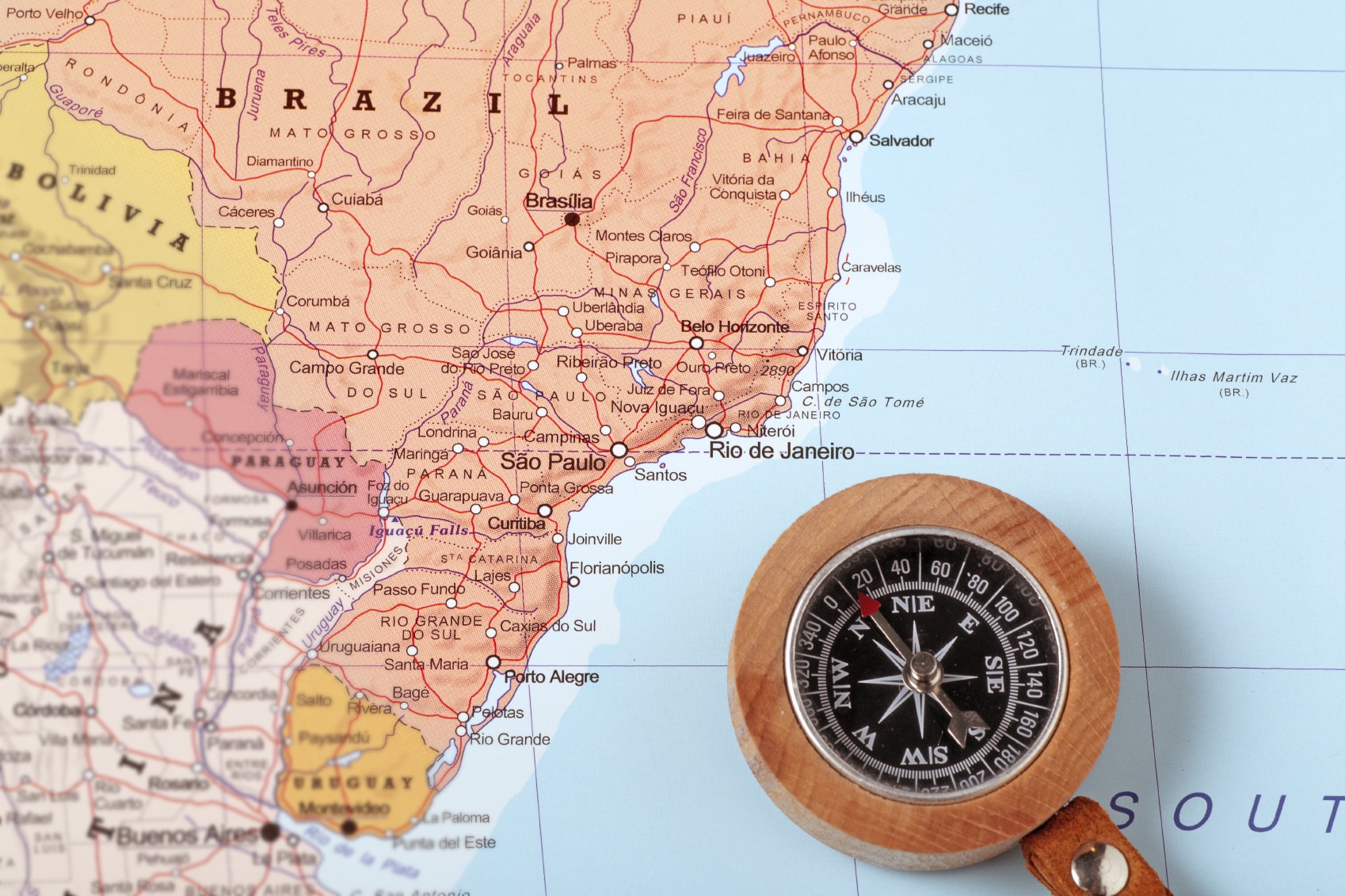 map-of-brazil-with-a-compass