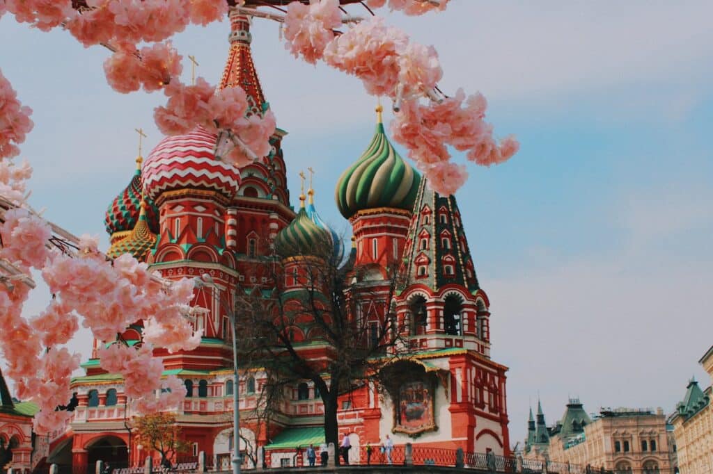 russian building in spring