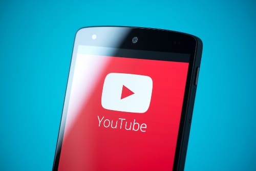The YouTube app on a smartphone