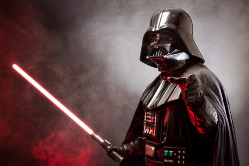 Darth Vader with a light saber