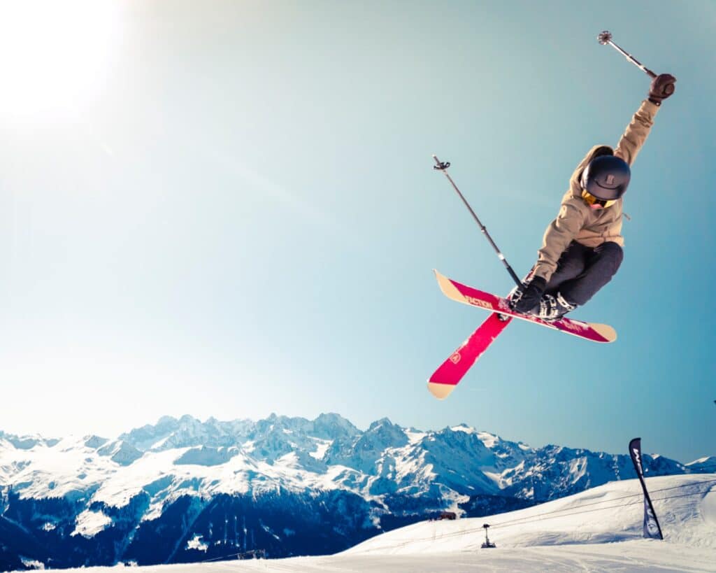 man jumping on skis
