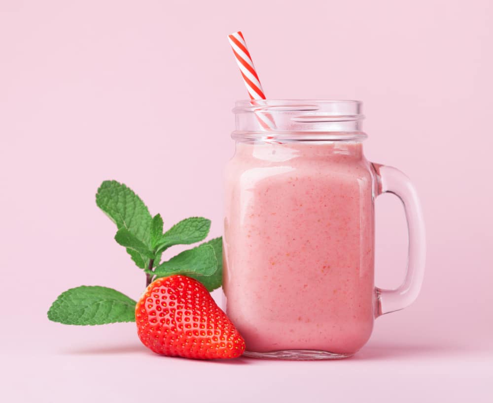 strawberry smoothie or milkshake