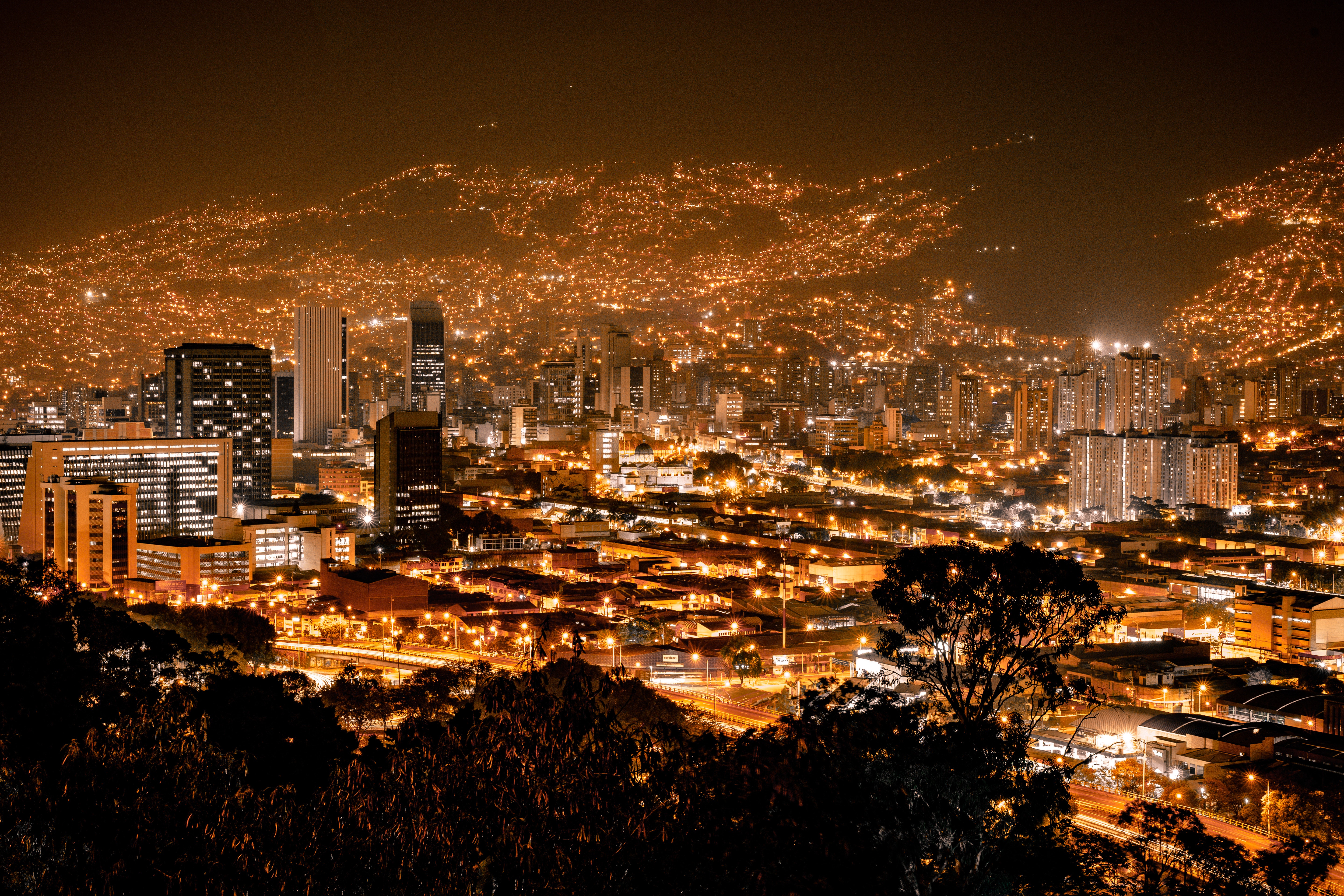 Medellin Colombia at night