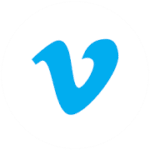 vimeo logo blue v on white background