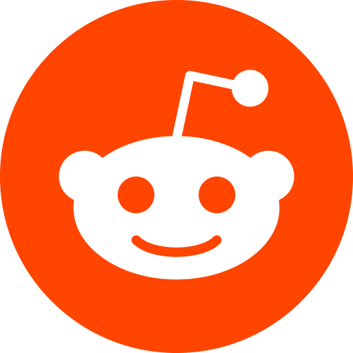 reddit logo bright orange circle with white android type head