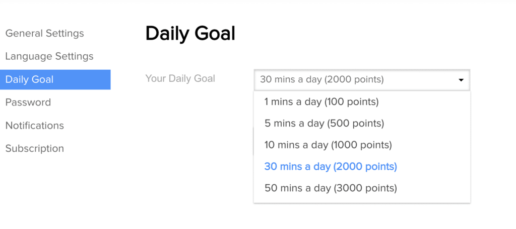 fluentu daily goal