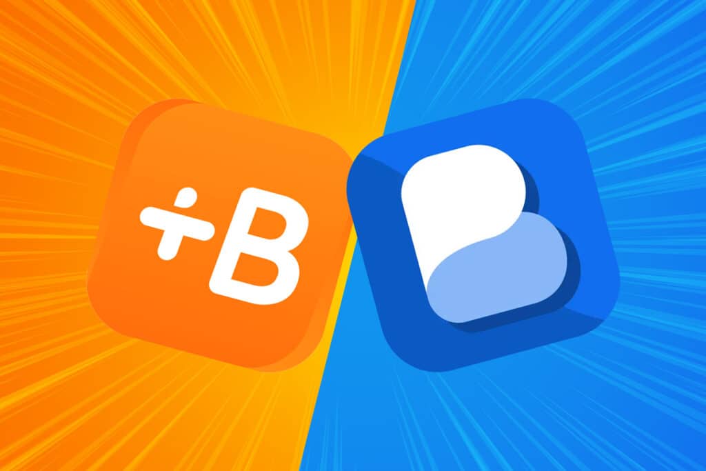 an image of babbel logo vs busuu logo
