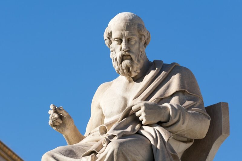 an image of plato statue