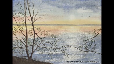How to Paint a Marine Landscape in Watercolor with Reflections