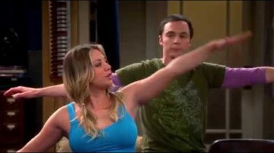Sheldon & Penny Doing Yoga - The Bing Bang Theory